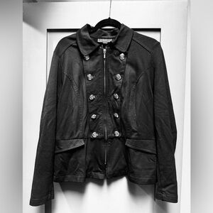 INC International Concepts Black Military-Style Jacket Large